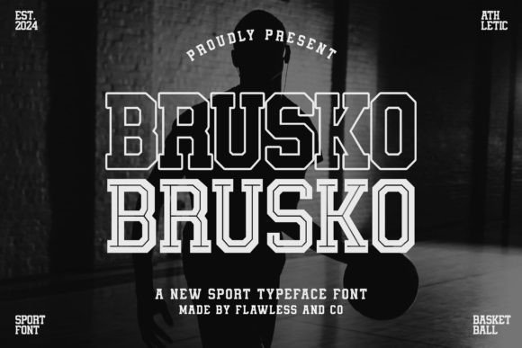Brusko: A Bold and Energetic Font for Sports Basketball Design