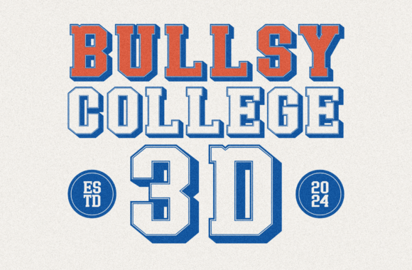 Bullsy College 3D: A Bold, Nostalgic Font for Modern Use
