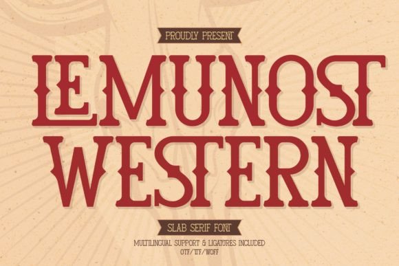 Lemunost Western: A Bold Vintage Font for Designers and Content Creators