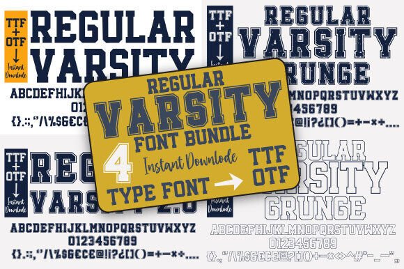 Regular Varsity: A Bold Typography Choice for Sports-Themed Designs