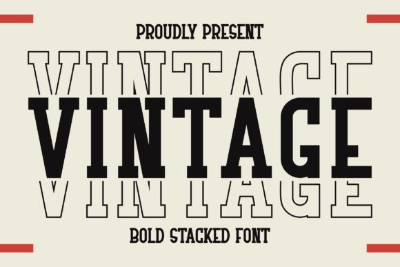 Vintage Stacked: A Timeless Font for Modern Creative Projects